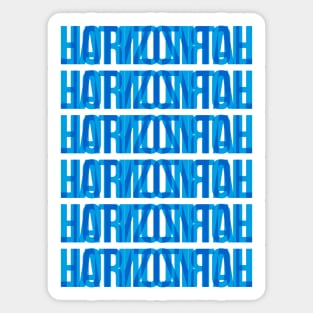 Horizontal Typography Stack (Cyan Blue) Sticker